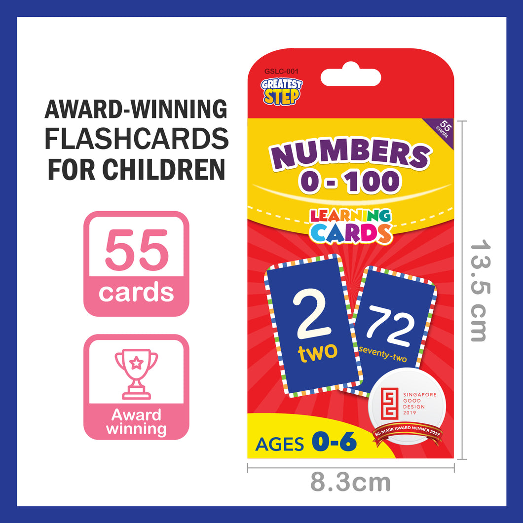 Numbers 0-100 Flashcard – Greatest Step Learning Flash Card