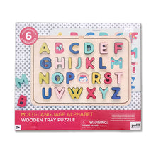 Load image into Gallery viewer, Petit Collage : Multi-Language Alphabet Wooden Tray Puzzle
