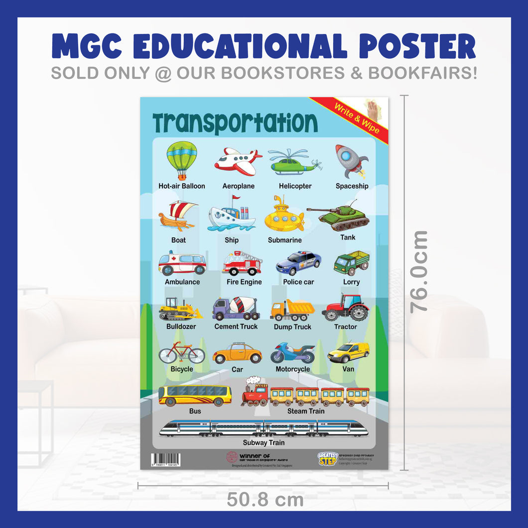 #10. Transportation – Greatest Step Children's Educational Poster