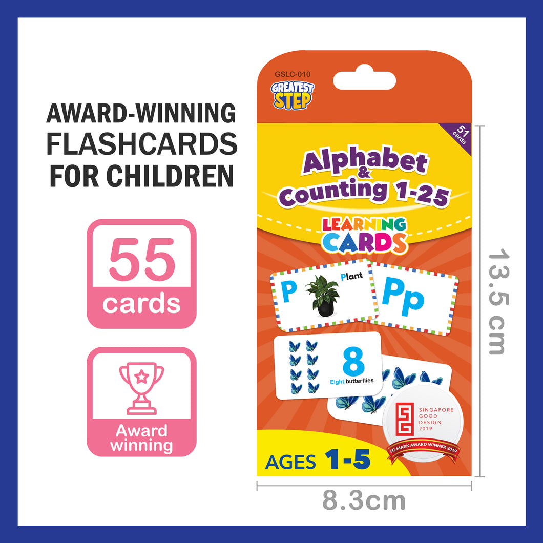 Alphabet & Counting 1-25 Flashcard – Greatest Step Learning Flash Card